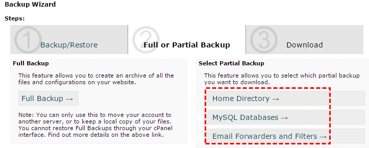 Full Or Partial Backup