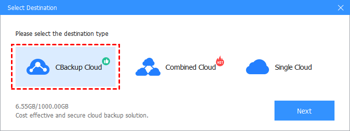Select CBackup Cloud