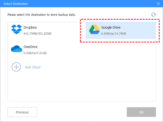 Select Google Drive Select Google Drive