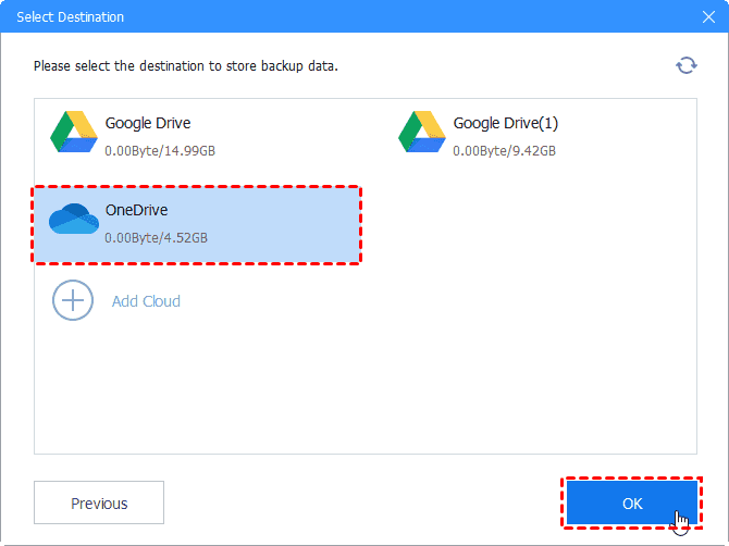 Select Onedrive Select Onedrive