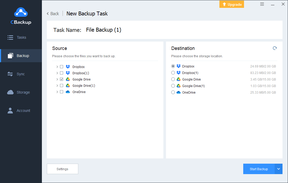 Google Drive To Dropbox