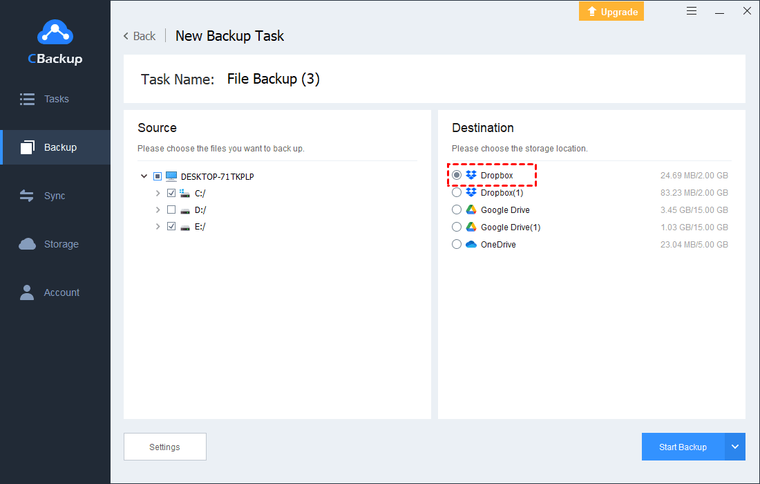Select Dropbox