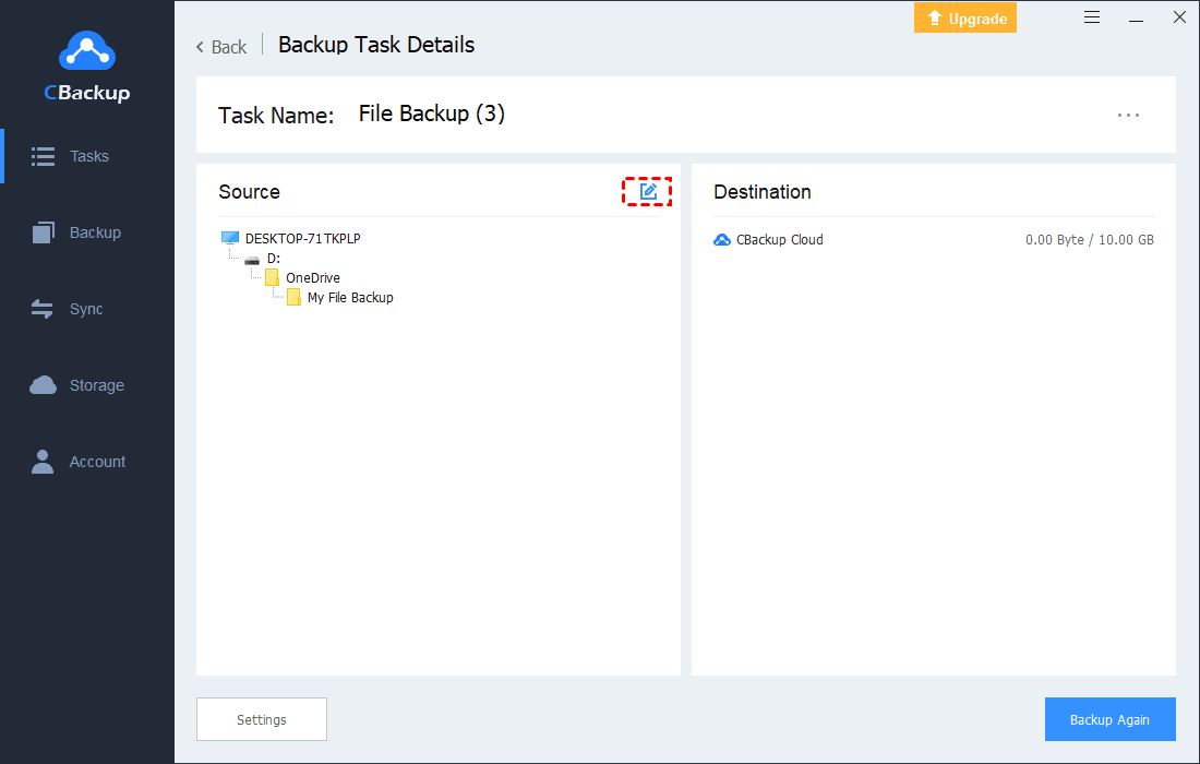 Modify Backup Source2