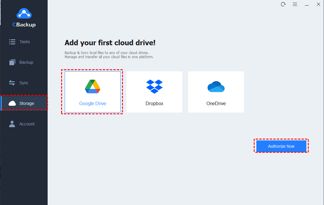 Select Google Drive to Add