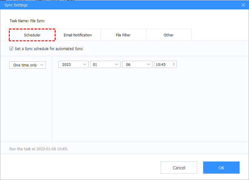 Enable Scheduled Sync