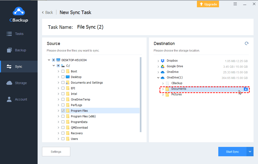 Select Target Location