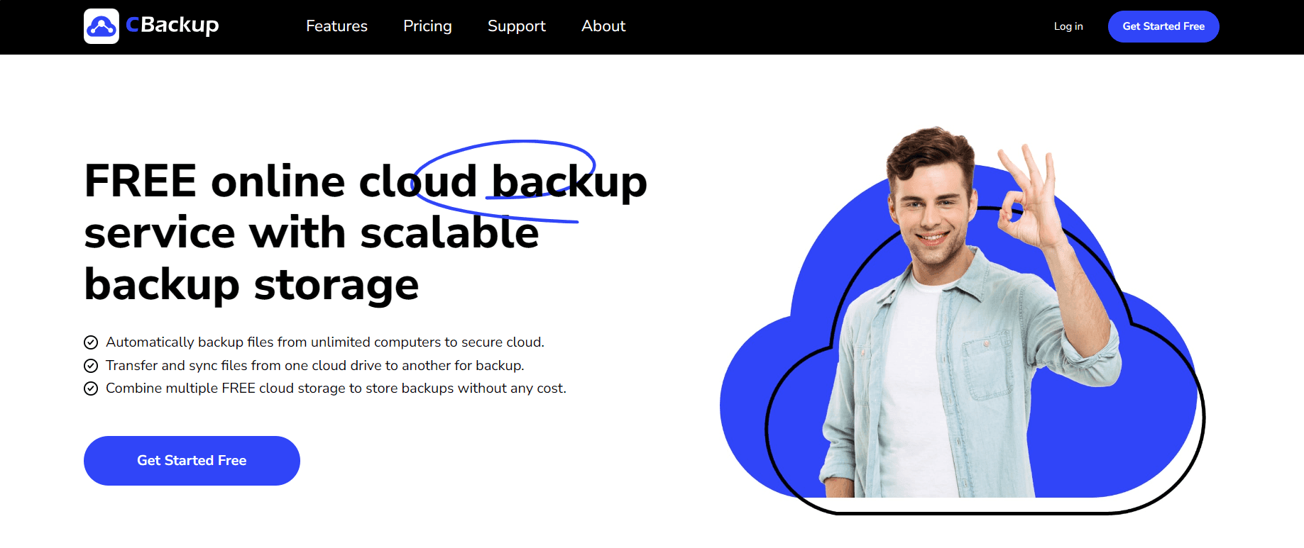 CBackup main page