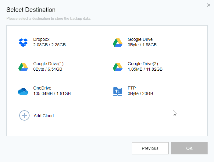 Cloud Backup Select Cloud Drive Cloud Backup Select Cloud Drive