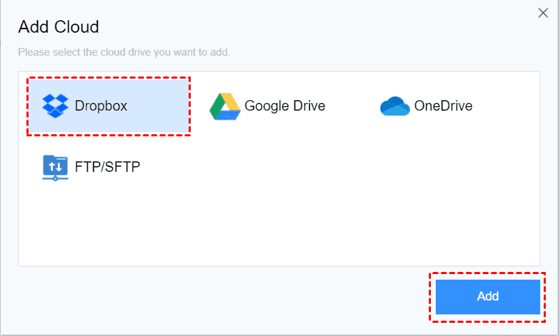 Add Dropbox Add Dropbox