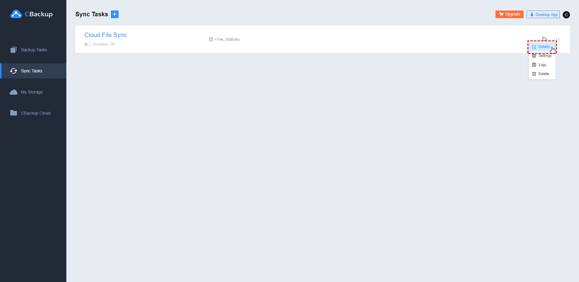 Manage Sync Details Manage Sync Details