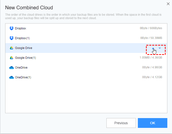 Choose Backup Order to All Clouds