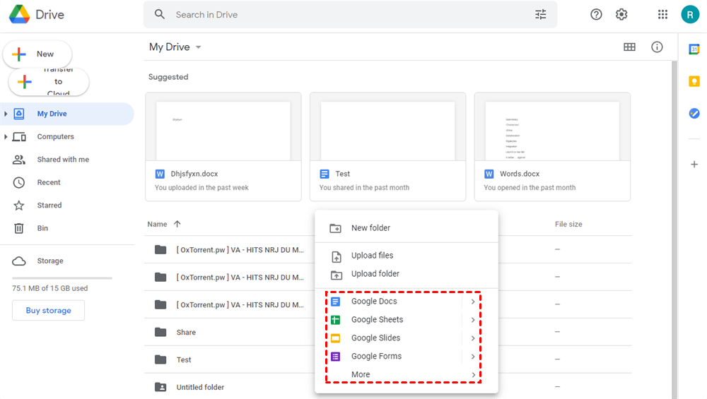 Create File In Google Drive Website