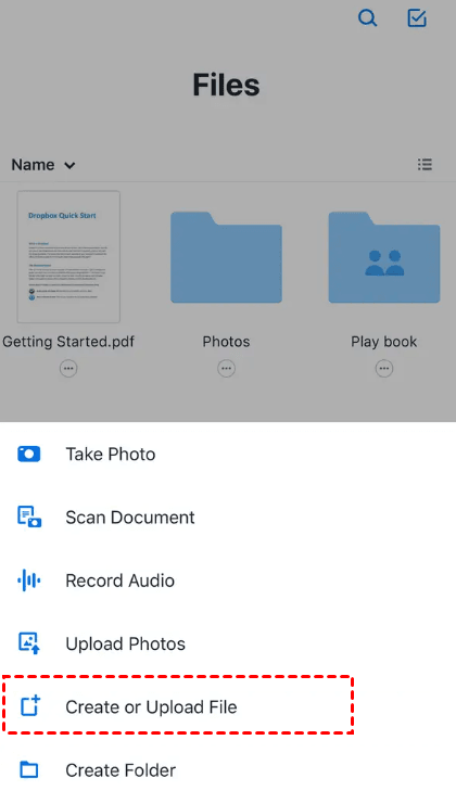 Upload File To Dropbox Iphone