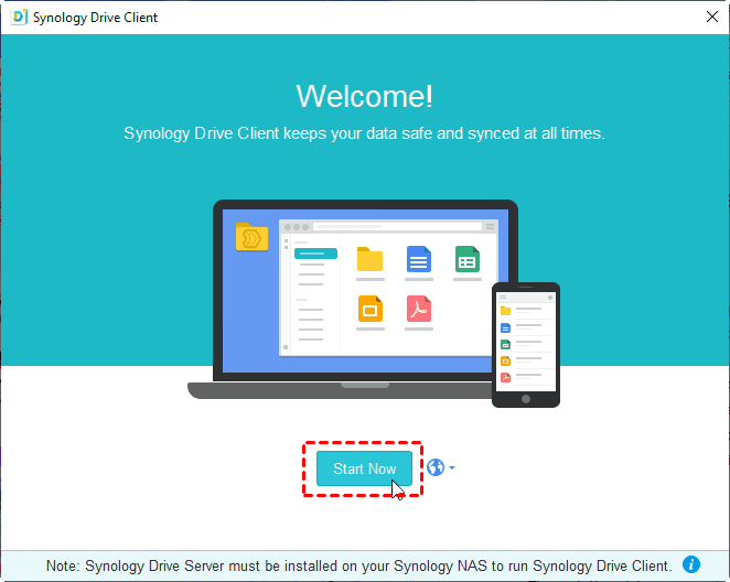 Synology Drive Client Start Now