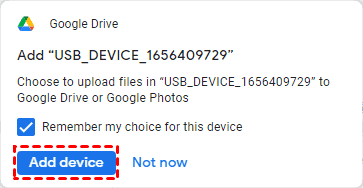 Google Drive Add Device