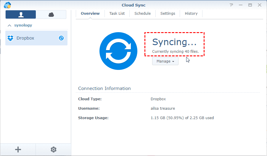Synology NAS Syncing to Dropbox