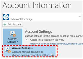 Outlook Account Settings