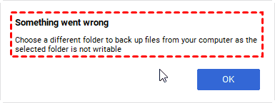 Google Drive Cannot Backup C Drive It Is Not Writable