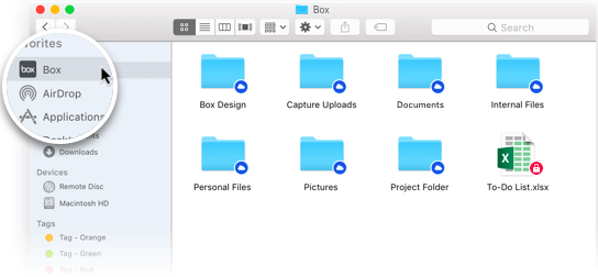 Box Folder in Mac
