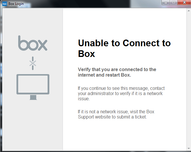 Unable Connect Box