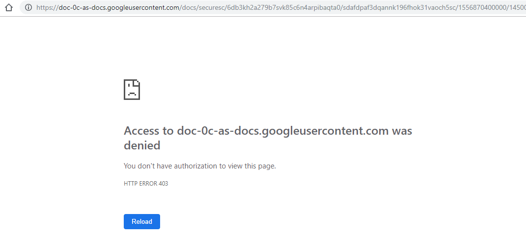Google Drive Access Denied
