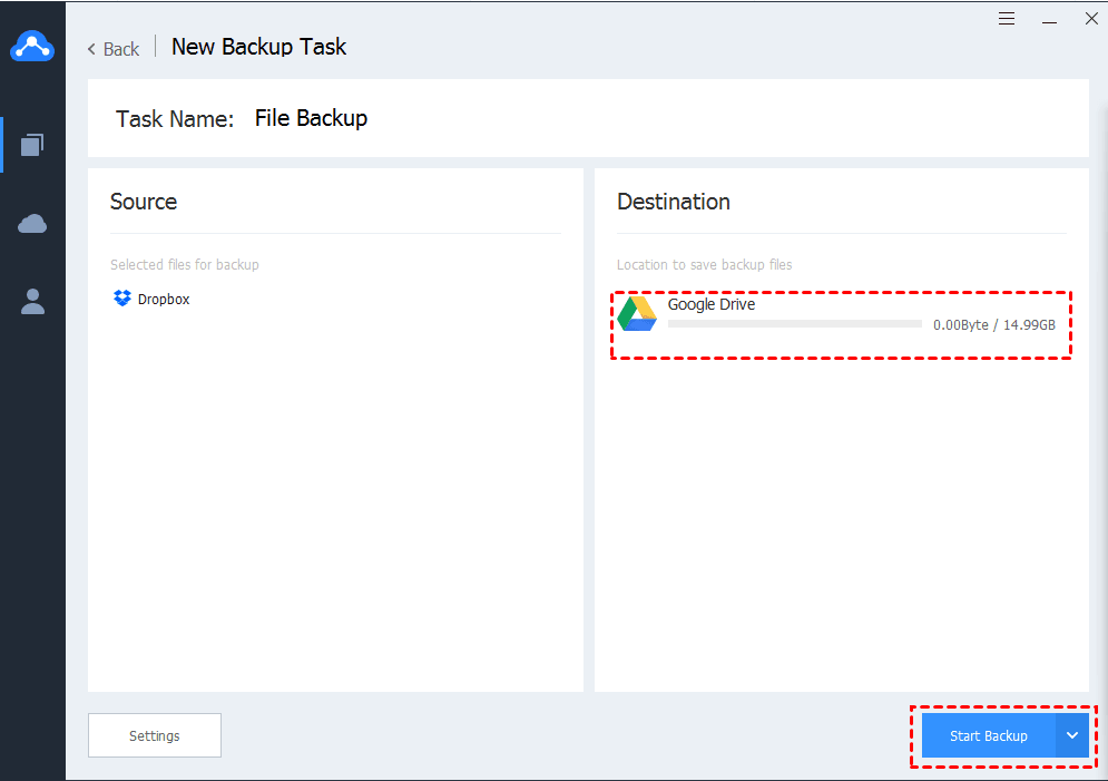 Dropbox To Googledrive Start Backup Dropbox To Googledrive Start Backup