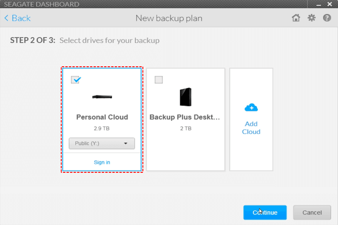 Backup To Personal Cloud