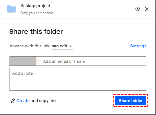 Dropbox Share Folder