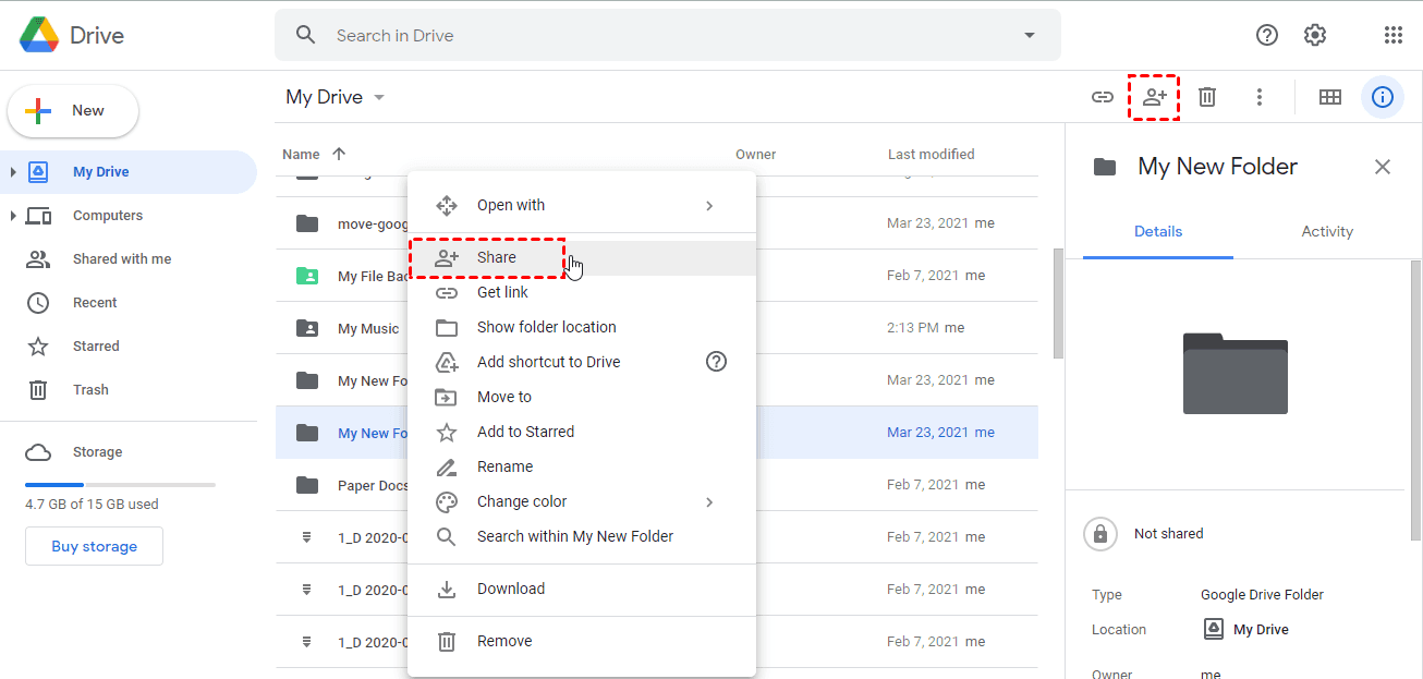 How To Create A Folder In Google Drive And Share It 