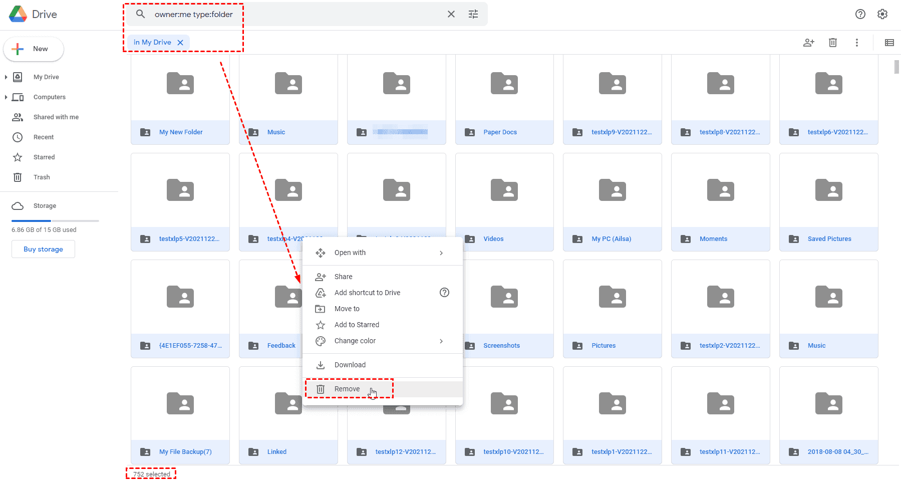 Remove All Google Drive Folders