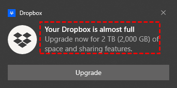 Your Dropbox Is Almost Full
