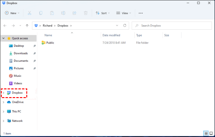Dropbox Folder Windows 11