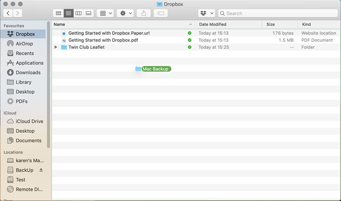 Backup Mac to Dropbox