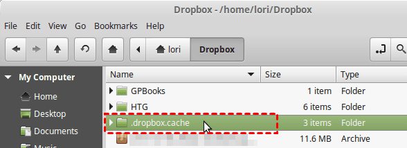 Choose Dropbox Cache Linux