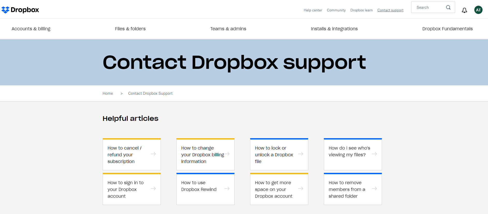 Contact Dropbox1