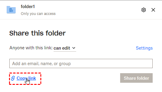 Copy Link Share Folder