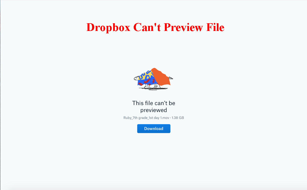 Dropbox Cant Preview File