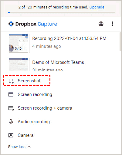 Dropbox Capture Screenshot