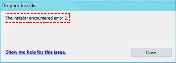 Dropbox Installer Encountered Error 2
