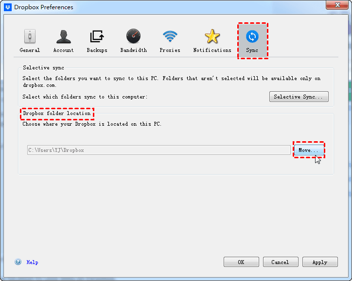 Move Dropbox Folder to External Drive
