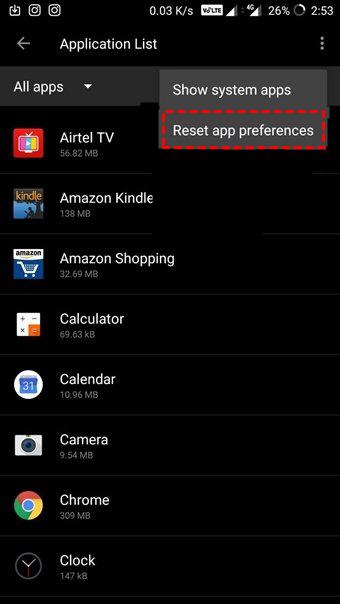 Reset App Preferences Reset App Preferences