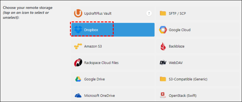 Select Dropbox