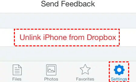 Unlink iPhone from Dropbox