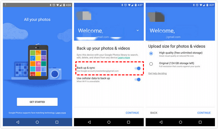 Backup Android Photos to Google Photo Library