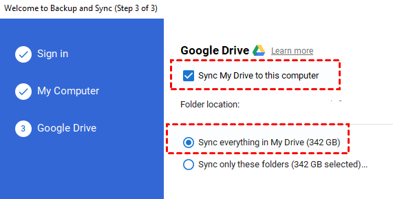 google drive not syncing folder