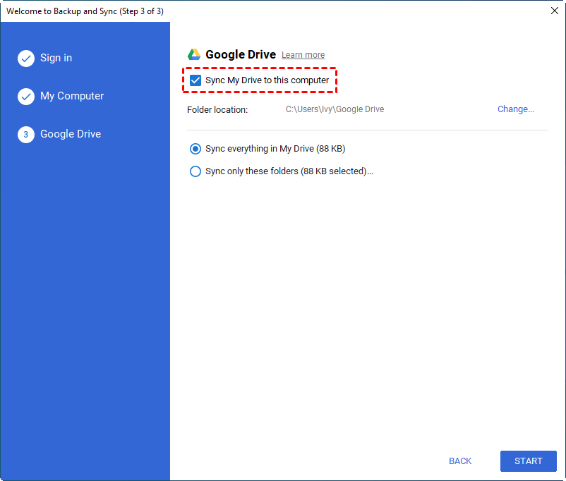 How do I set up automatic Backup on Google Drive?