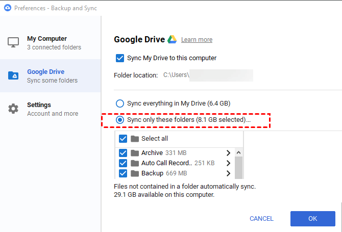 DriveSync Sync items with Google Drive.
