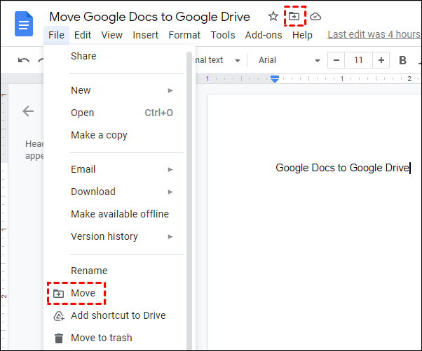 Google Docs Move