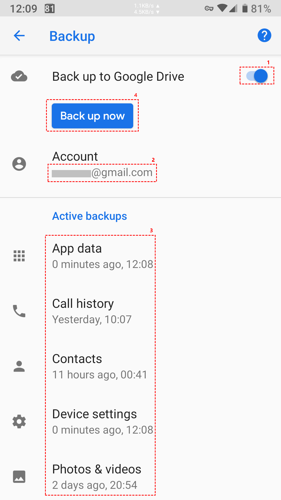 How long do backups stay on Google Drive?