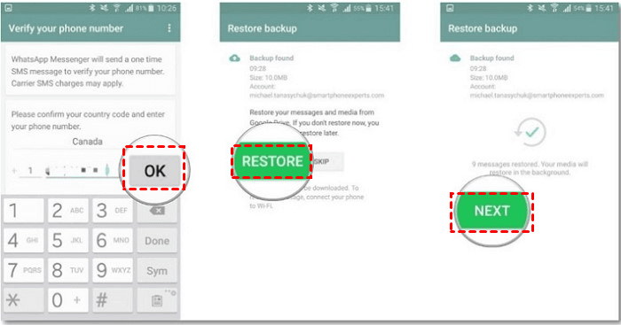 Restore Whatsapp Backup on Android